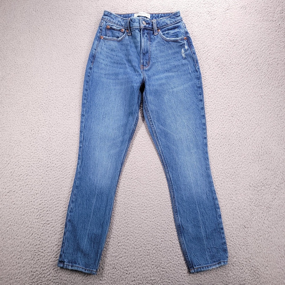 ABERCROMBIE Jeans Size 24/00 Short Skinny High Rise Curve Love Denim 24x25